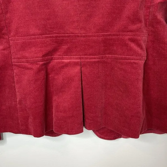 Talbots Burgundy Corduroy Blazer Size 8