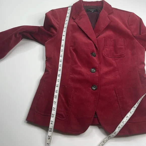 Talbots Burgundy Corduroy Blazer Size 8