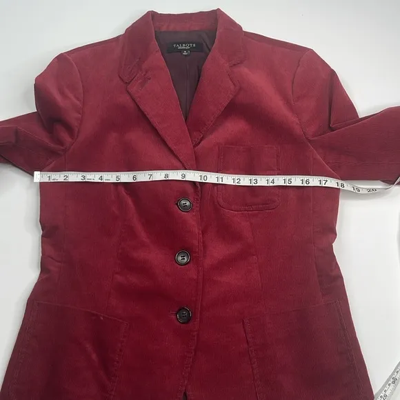 Talbots Burgundy Corduroy Blazer Size 8
