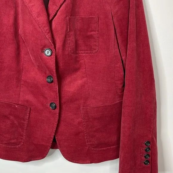 Talbots Burgundy Corduroy Blazer Size 8
