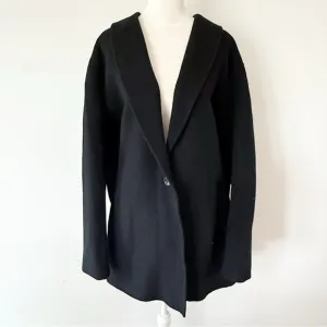 Talbots Double Face Wool Blazer Womens Plus Size 24W Black Soft Classic Mature