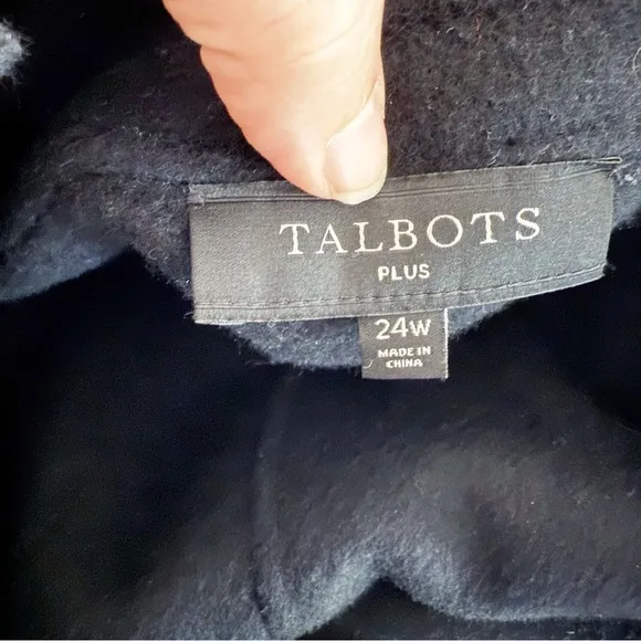 Talbots Double Face Wool Blazer Womens Plus Size 24W Black Soft Classic Mature