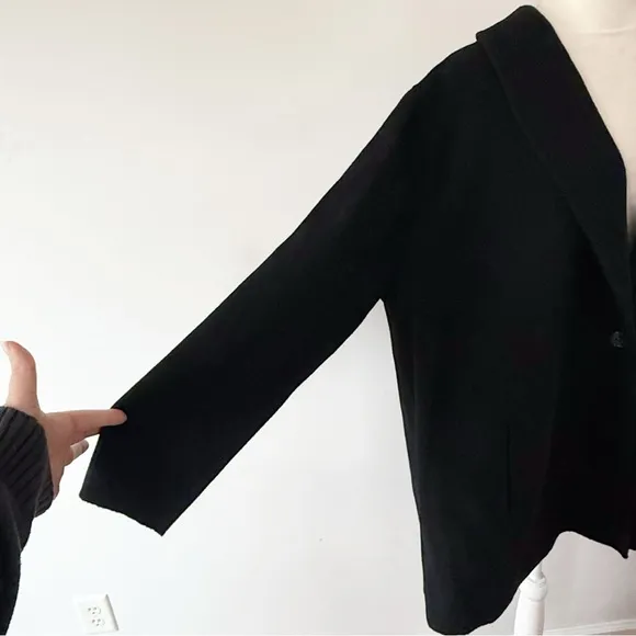 Talbots Double Face Wool Blazer Womens Plus Size 24W Black Soft Classic Mature