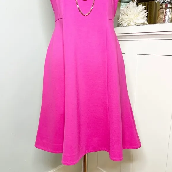 Talbots Pink Fit &amp; Flare Party Dress Sleeveless XS 2