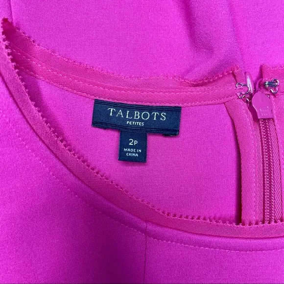 Talbots Pink Fit &amp; Flare Party Dress Sleeveless XS 2