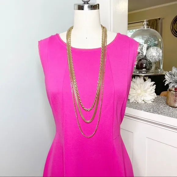 Talbots Pink Fit &amp; Flare Party Dress Sleeveless XS 2