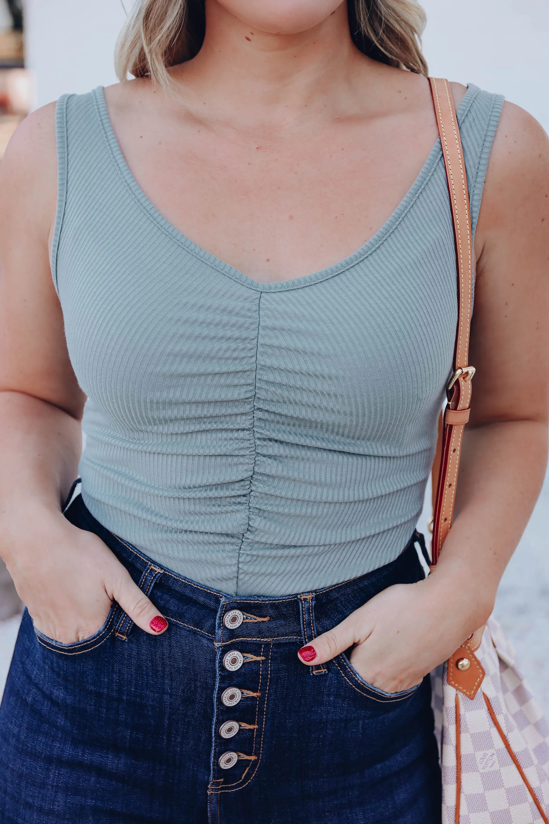 Tamala Ruched Bodysuit - Olive