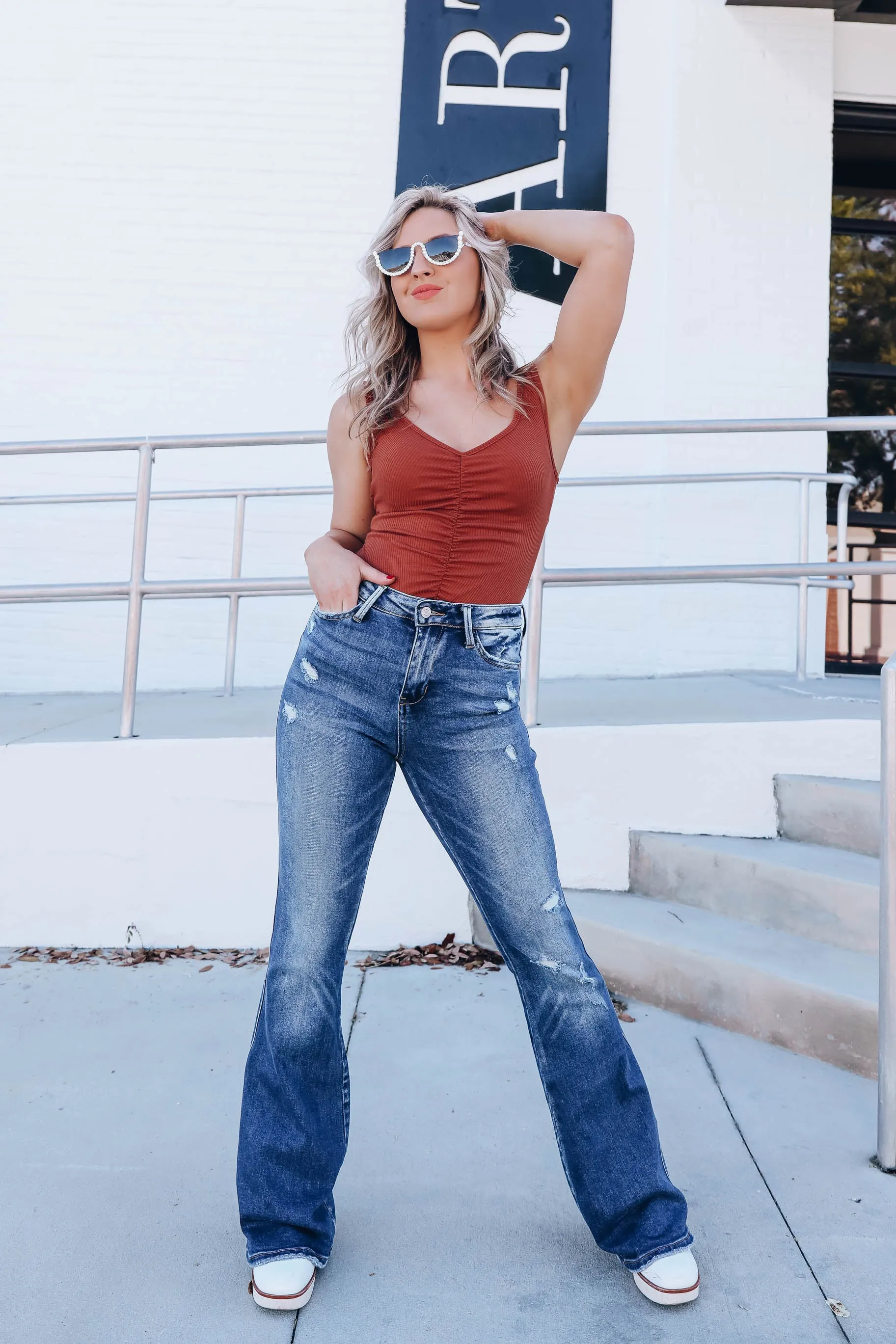 Tamala Ruched Bodysuit - Rust