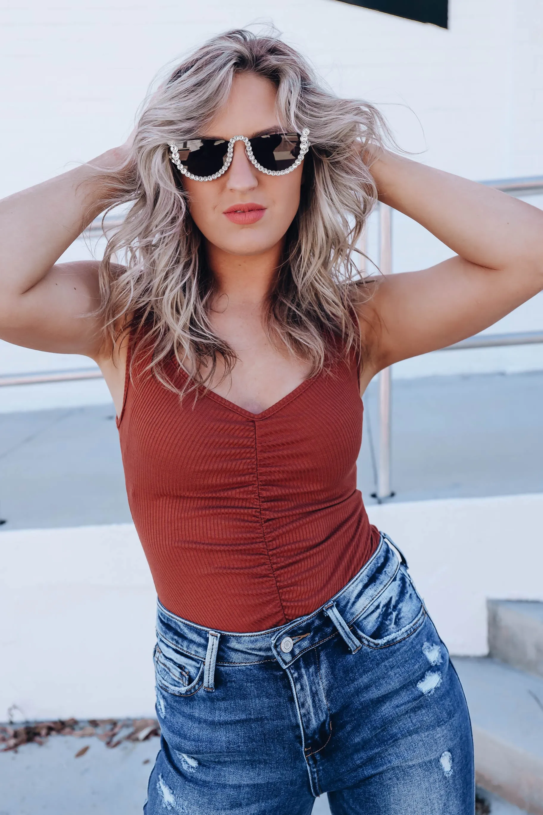 Tamala Ruched Bodysuit - Rust