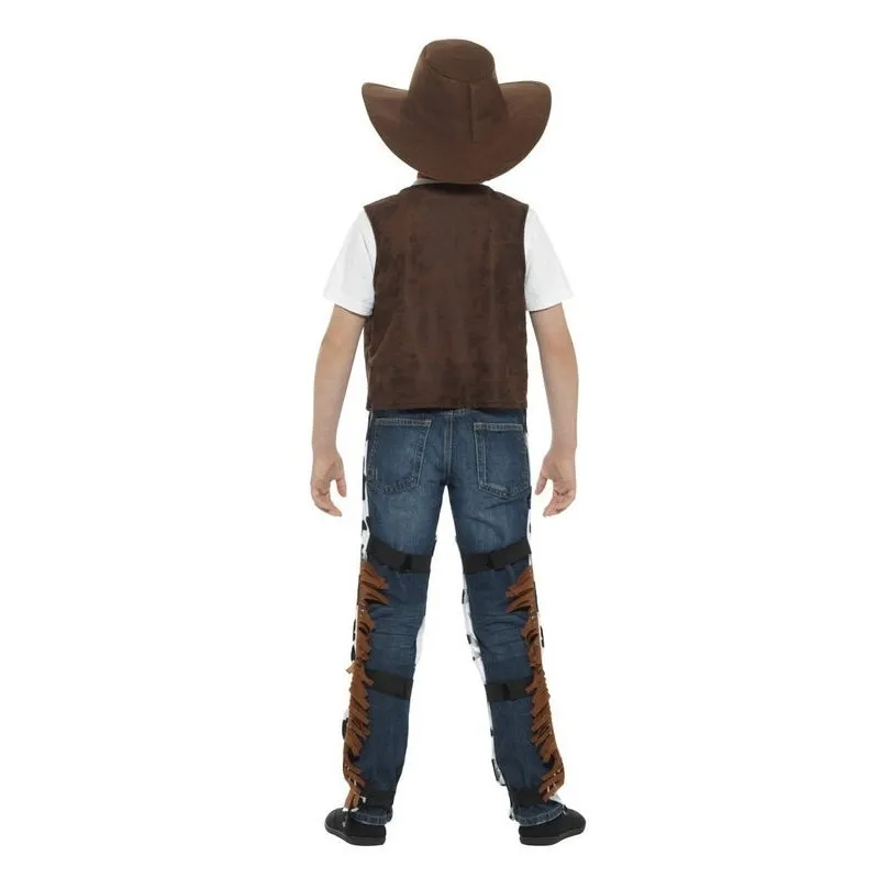 Texan Cowboy Costume, Child, Brown & Black