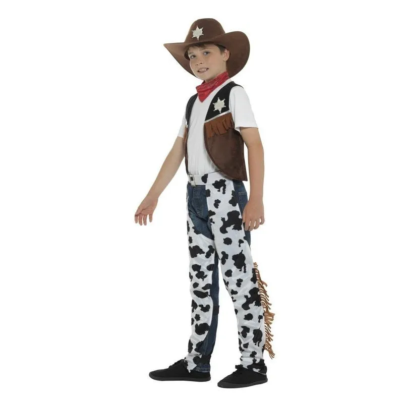 Texan Cowboy Costume, Child, Brown & Black