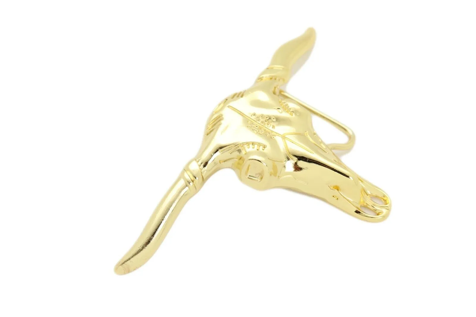 Texas Longhorn Skull Metal Belt Buckle