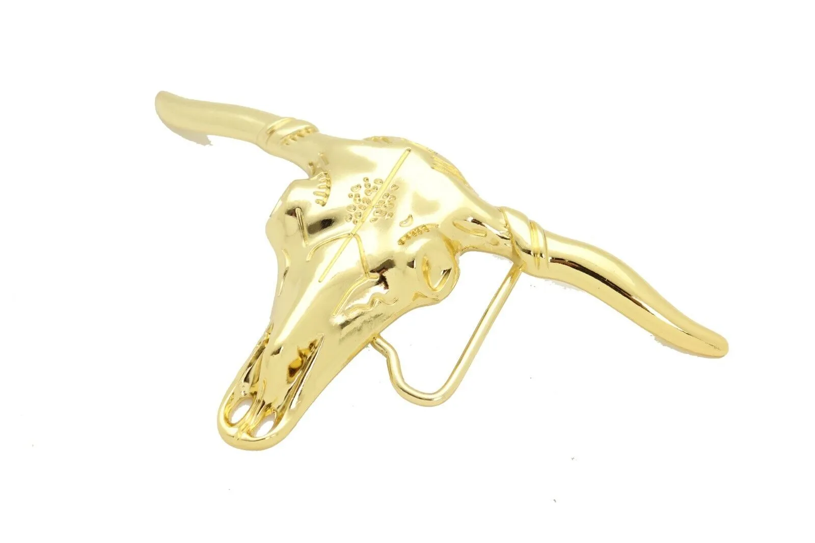 Texas Longhorn Skull Metal Belt Buckle