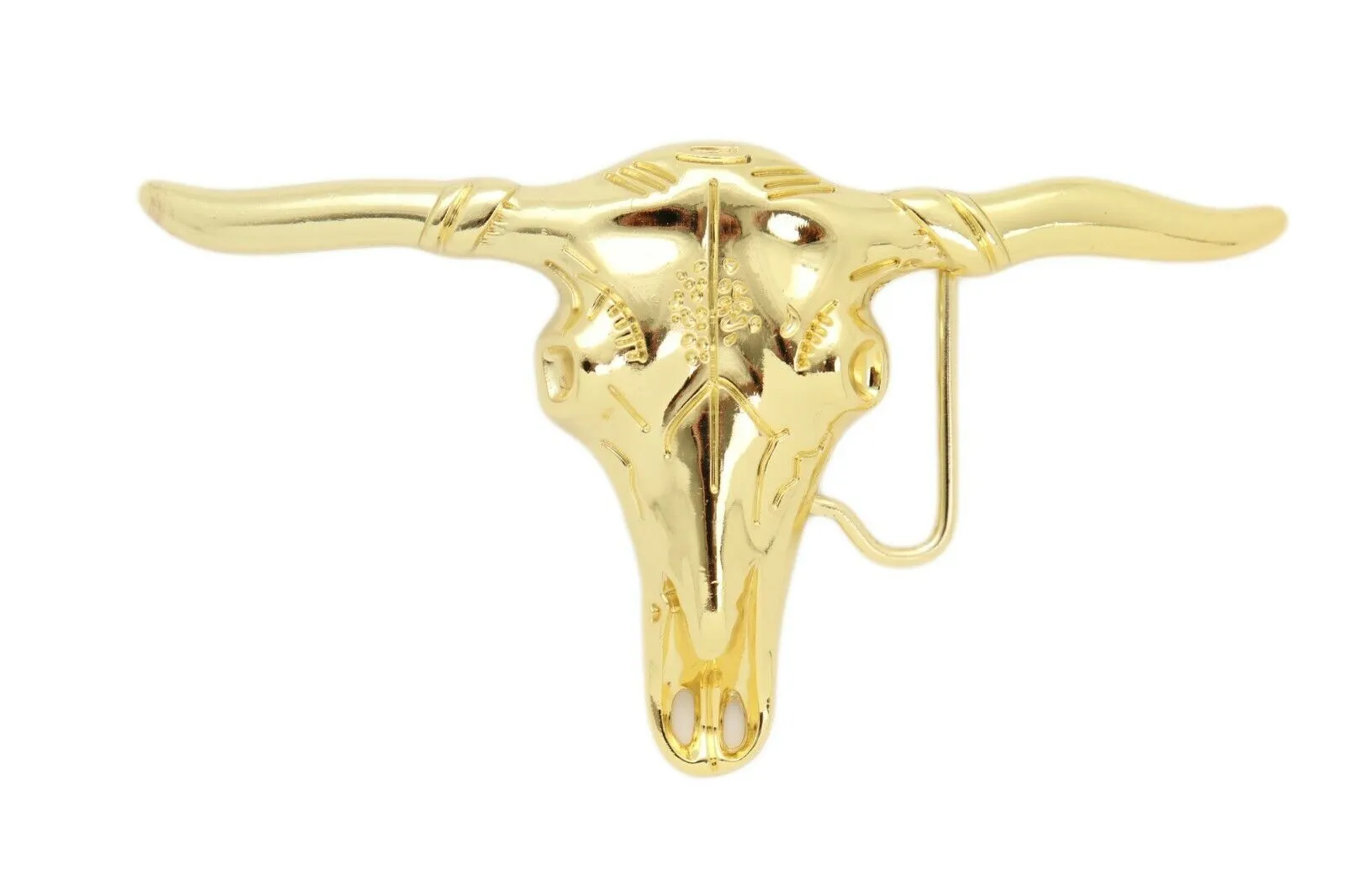 Texas Longhorn Skull Metal Belt Buckle
