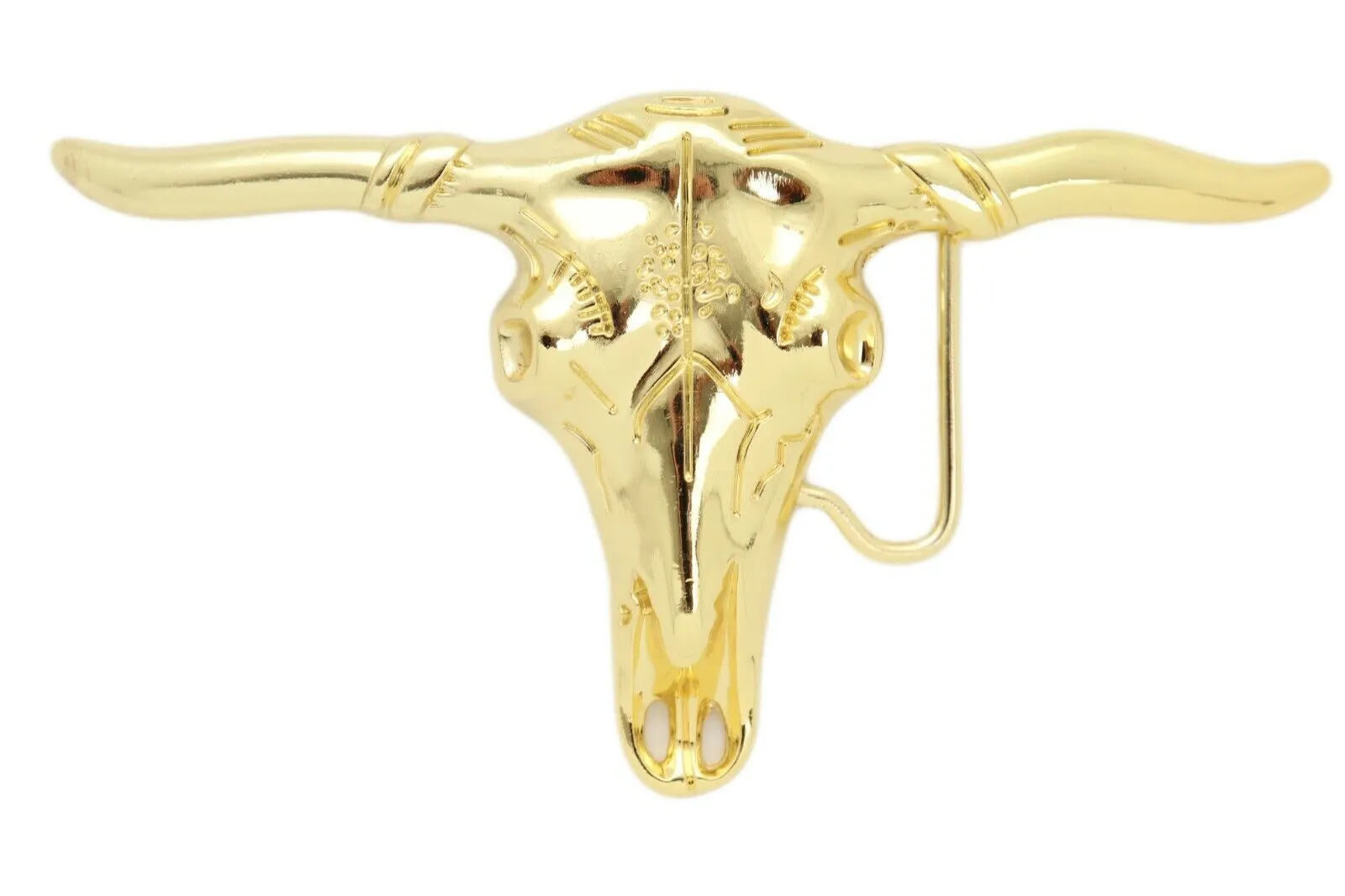 Texas Longhorn Skull Metal Belt Buckle
