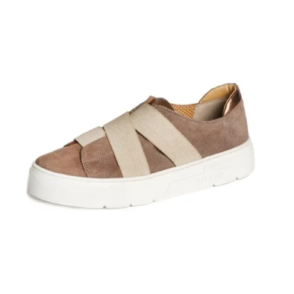 The flax Vera Pelle 7.5 slip on sneakers brown worn once!