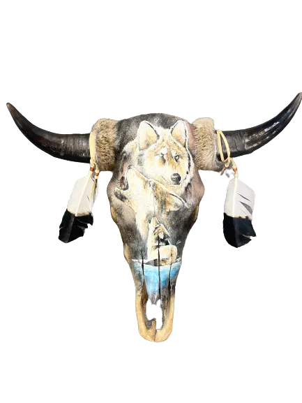 The Howling Trio Cow Skull