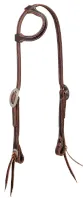 TK10-0671 Headstall Sliding Ear "Plain White Stitch"