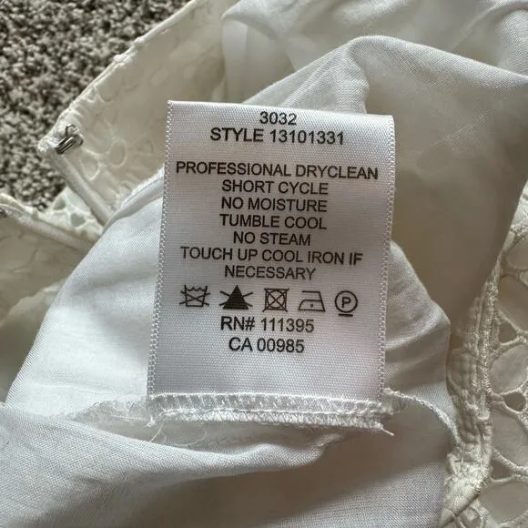 Tory Burch white eyelet lace mini skirt size 2