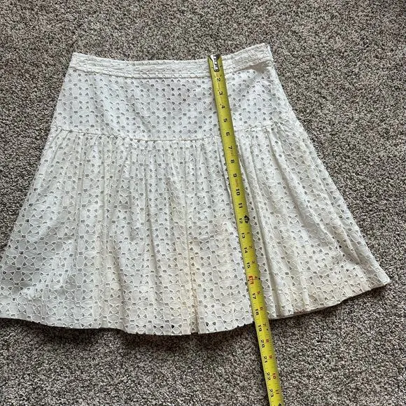 Tory Burch white eyelet lace mini skirt size 2