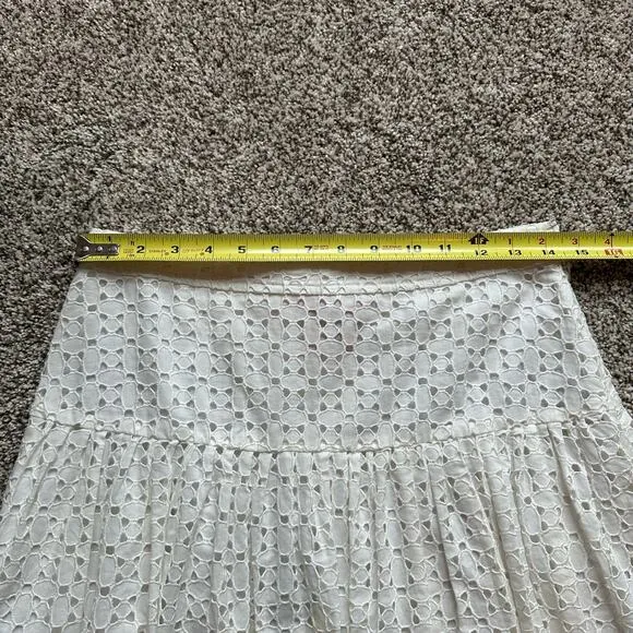 Tory Burch white eyelet lace mini skirt size 2