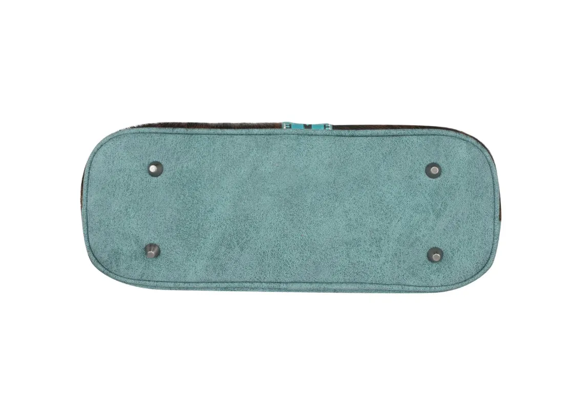 TR146G-8317 Trinity Ranch Hair On Cowhide Concealed Carry Tote-Turquoise