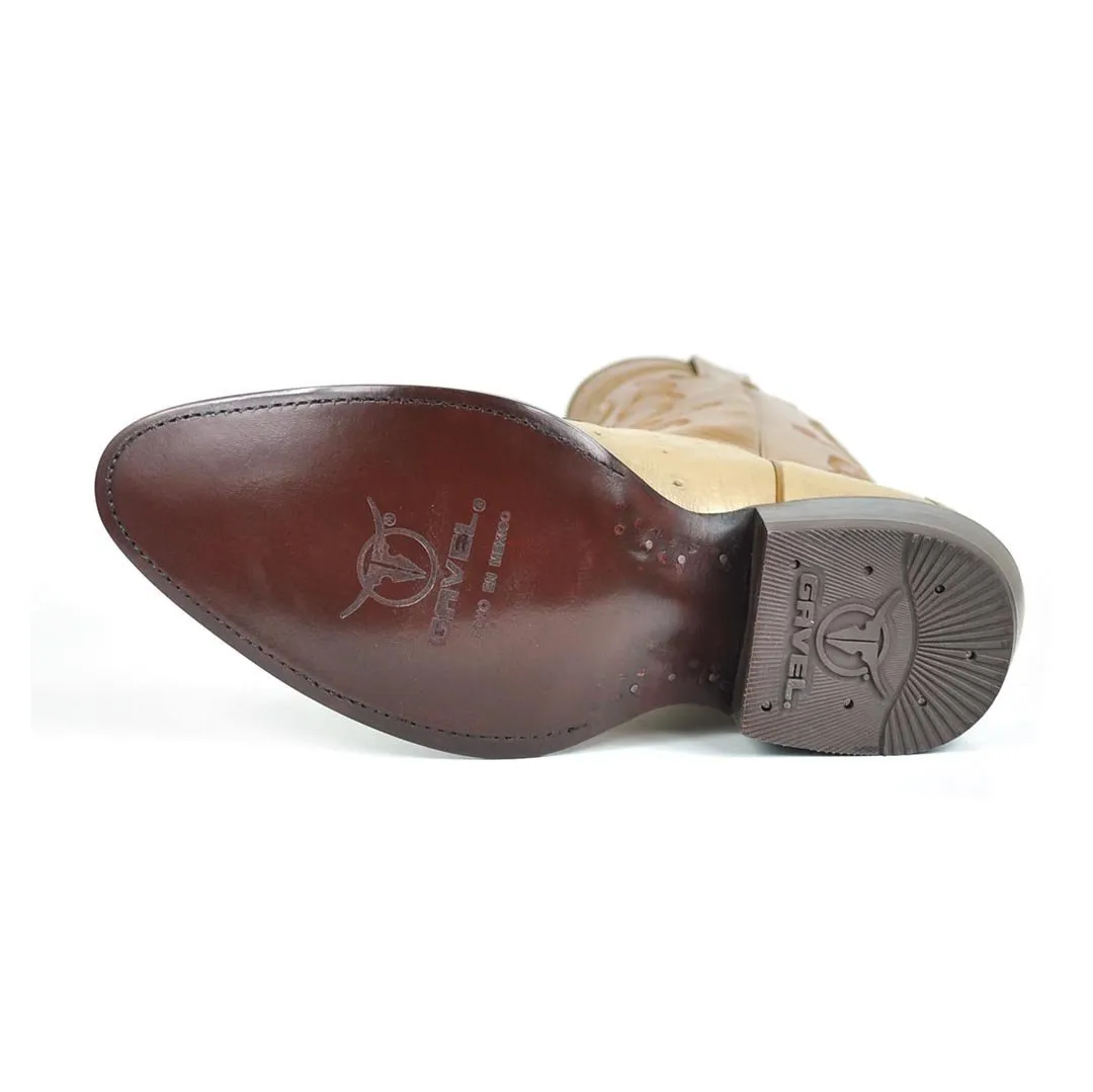 Travis Smooth Ostrich Classic Western Boot - Oryx