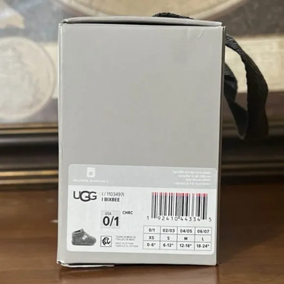 UGG • Charcoal Bixbee Bootie Slipper First Shoe Includes Box
