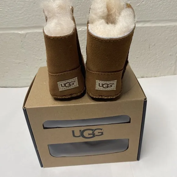 Ugg Infant Girl Chestnut Tan Caden Fur Lined Booties 0/1 XS 0-6 Months newborn