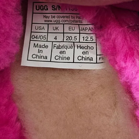 UGG Tasman LTA Baby Girl Booties Pink Size 4/5 for 12-18 Months NEW
