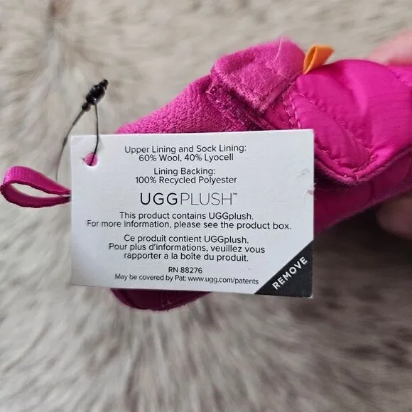 UGG Tasman LTA Baby Girl Booties Pink Size 4/5 for 12-18 Months NEW