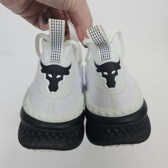 Under Armour Dwayne Johnson Project Rock 1 Sneakers Mens 7 White Black