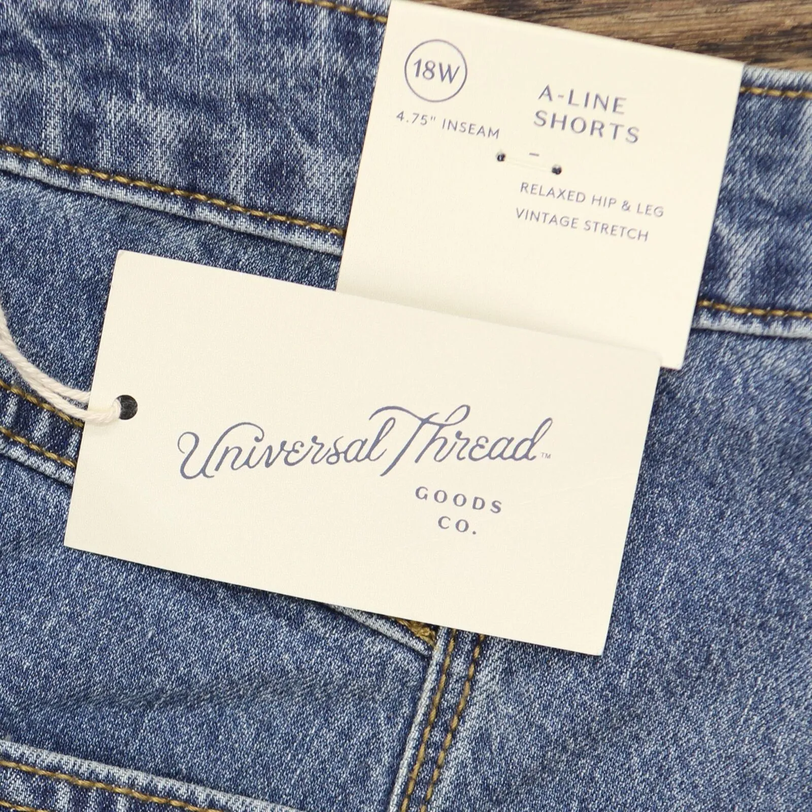 Universal Thread Women's Plus Size High-Rise A-Line Midi Jean Shorts