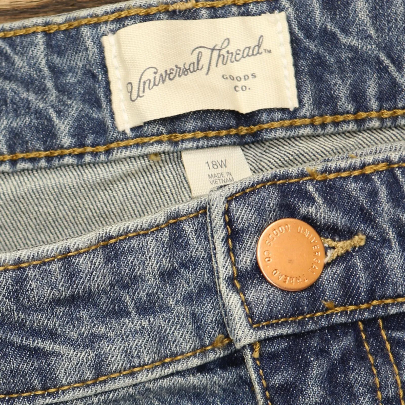 Universal Thread Women's Plus Size High-Rise A-Line Midi Jean Shorts