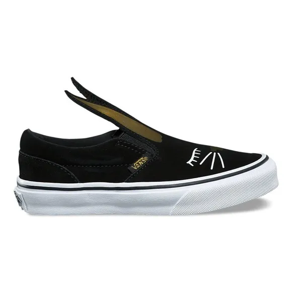 Vans Slip On Bunny Black &amp; Gold Sneakers. Brand New. Kids Size: 10.5