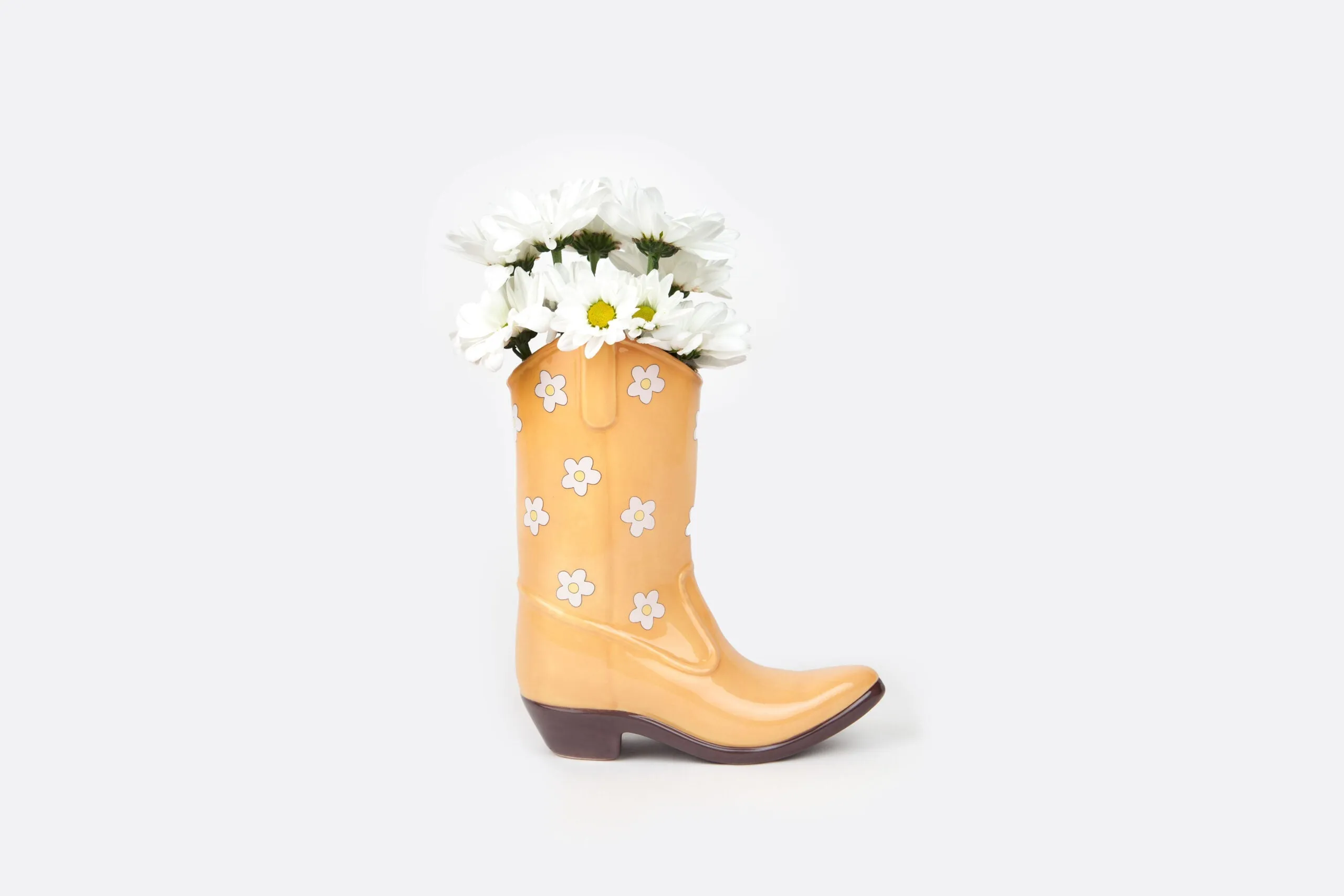 Vase Rodeo Cowboy Boot - Yellow