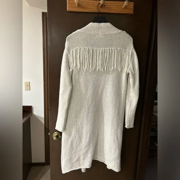 Velvet by Graham and Spencer Western Fringe Detail Duster cardigan Sweater Sz M