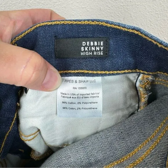 Veronica Beard Debbie Skinny High Rise Jeans Apollo Dark Wash Stretch Size 23