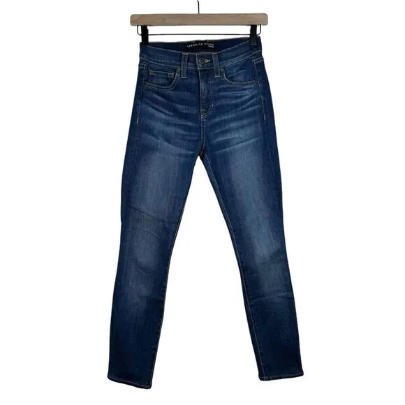 Veronica Beard Debbie Skinny High Rise Jeans Apollo Dark Wash Stretch Size 23