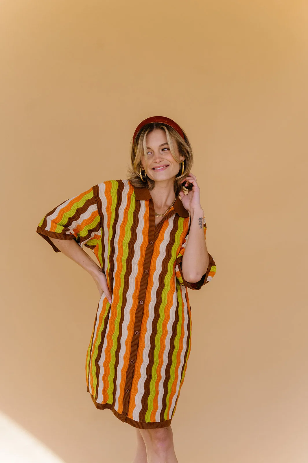 Vibe Check Knit Dress // Brown