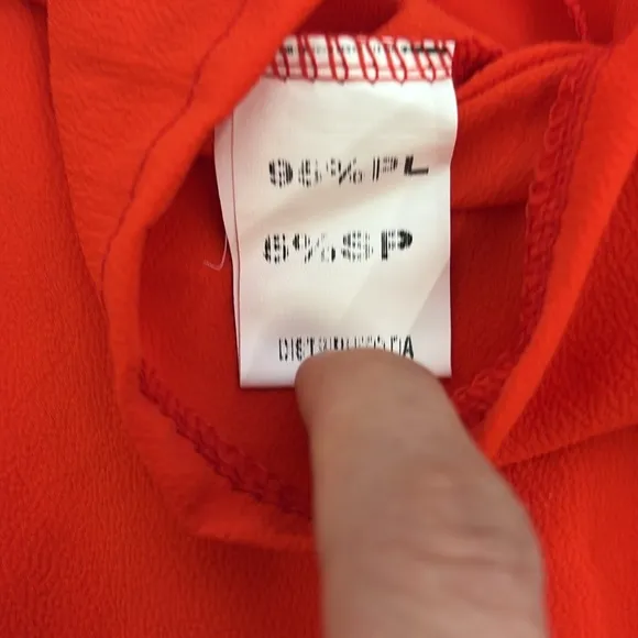 Vibrant Casual Short Italian red/orange drawstring waist crepe sheer classic
