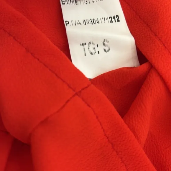 Vibrant Casual Short Italian red/orange drawstring waist crepe sheer classic