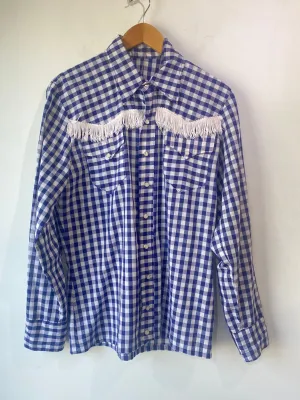 Vintage Gingham Fringe Cowboy Shirt