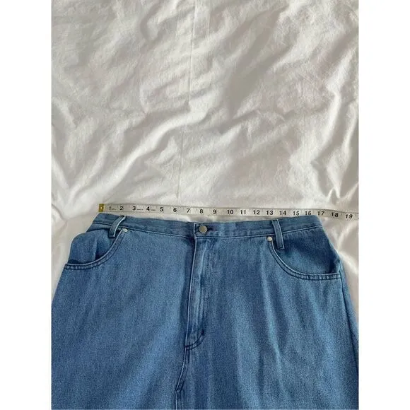 Vintage 90’s Lew Magram denim jean two piece midi skirt set XL
