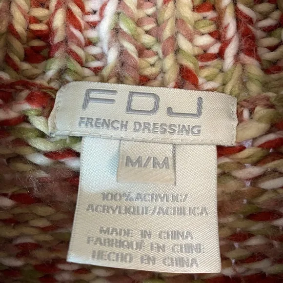 Vtg FDJ French Dressing Fall Chucky Knit Button Closure Med Cardigan
