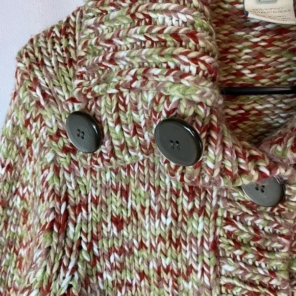 Vtg FDJ French Dressing Fall Chucky Knit Button Closure Med Cardigan