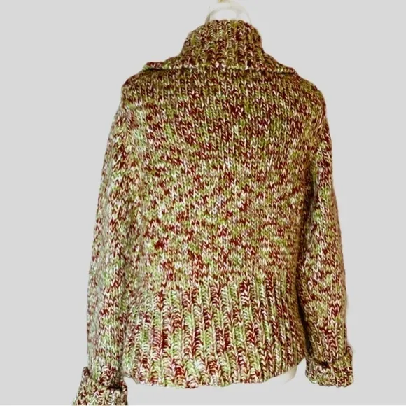 Vtg FDJ French Dressing Fall Chucky Knit Button Closure Med Cardigan