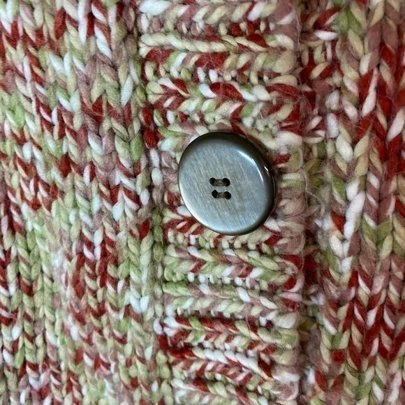 Vtg FDJ French Dressing Fall Chucky Knit Button Closure Med Cardigan