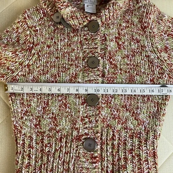 Vtg FDJ French Dressing Fall Chucky Knit Button Closure Med Cardigan
