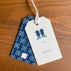 Western Boots Tag Set // navy